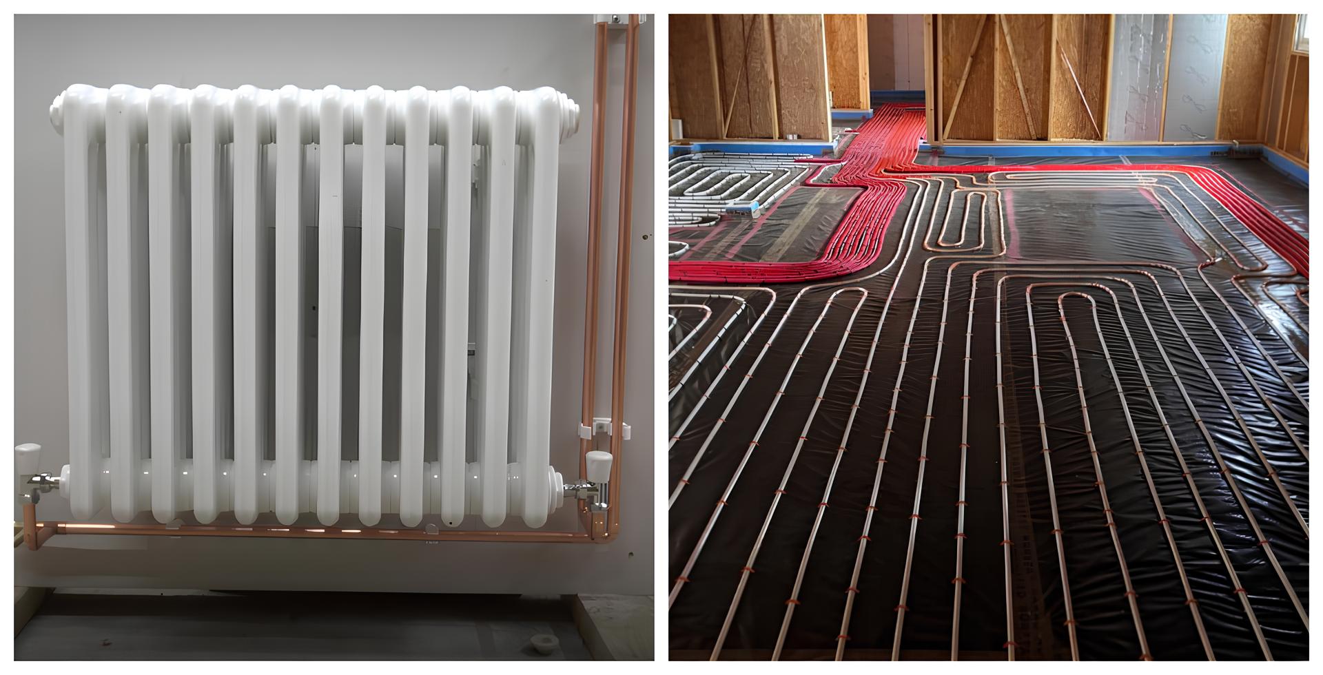 izolacyjna mata z rurami zalewana betonem w nowym domu