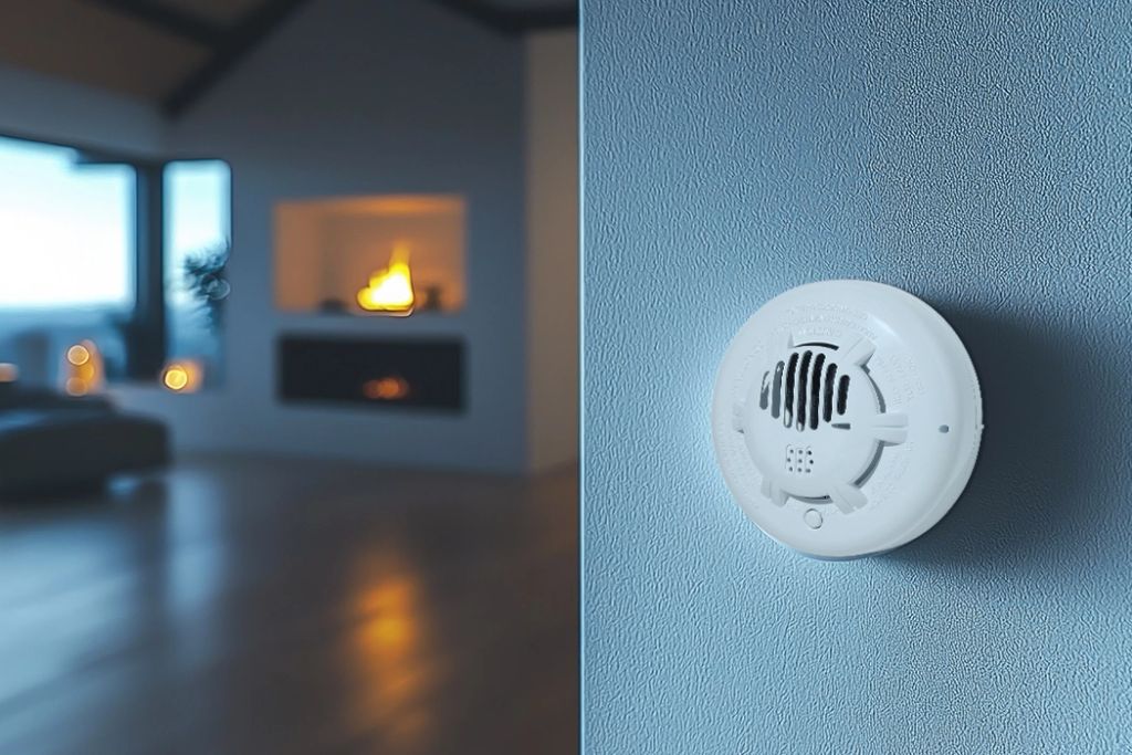 czerwony alarm czujnika czadu z widocznym wyświetlaczem